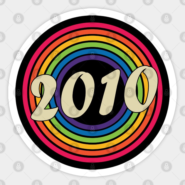 2010 - Retro Rainbow Style Sticker by MaydenArt